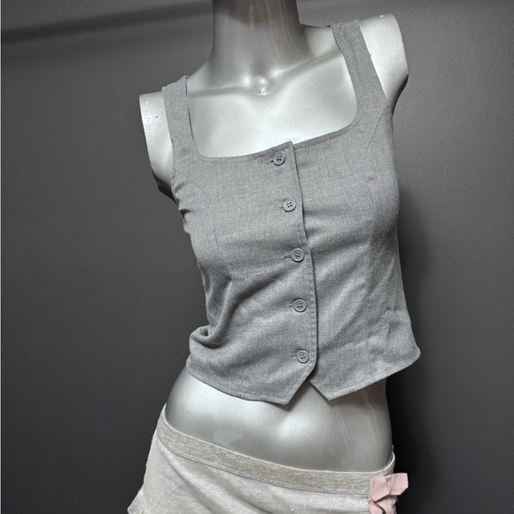 Button Vest Top - Picture 2 of 5